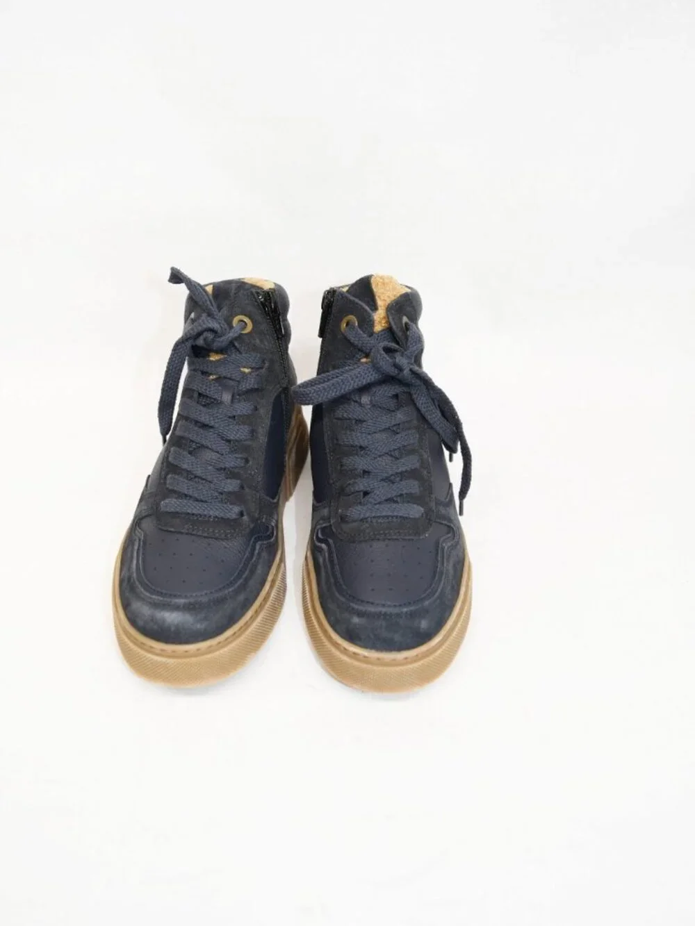 NEW $550 PAUL GREEN Cilo High Top Sneaker SPACE COMBO LEATHER SUEDE 6 US (TF16)